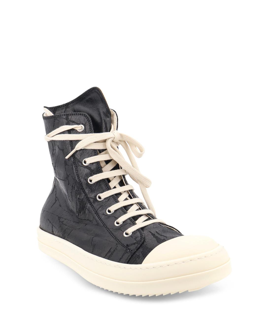 RICK OWENS DRKSHDW Черные кожаные высокие кроссовки / кеды, фото 2