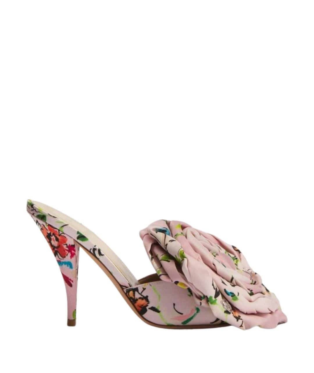 CHRISTIAN DIOR Розовые текстильные босоножки, фото 1
