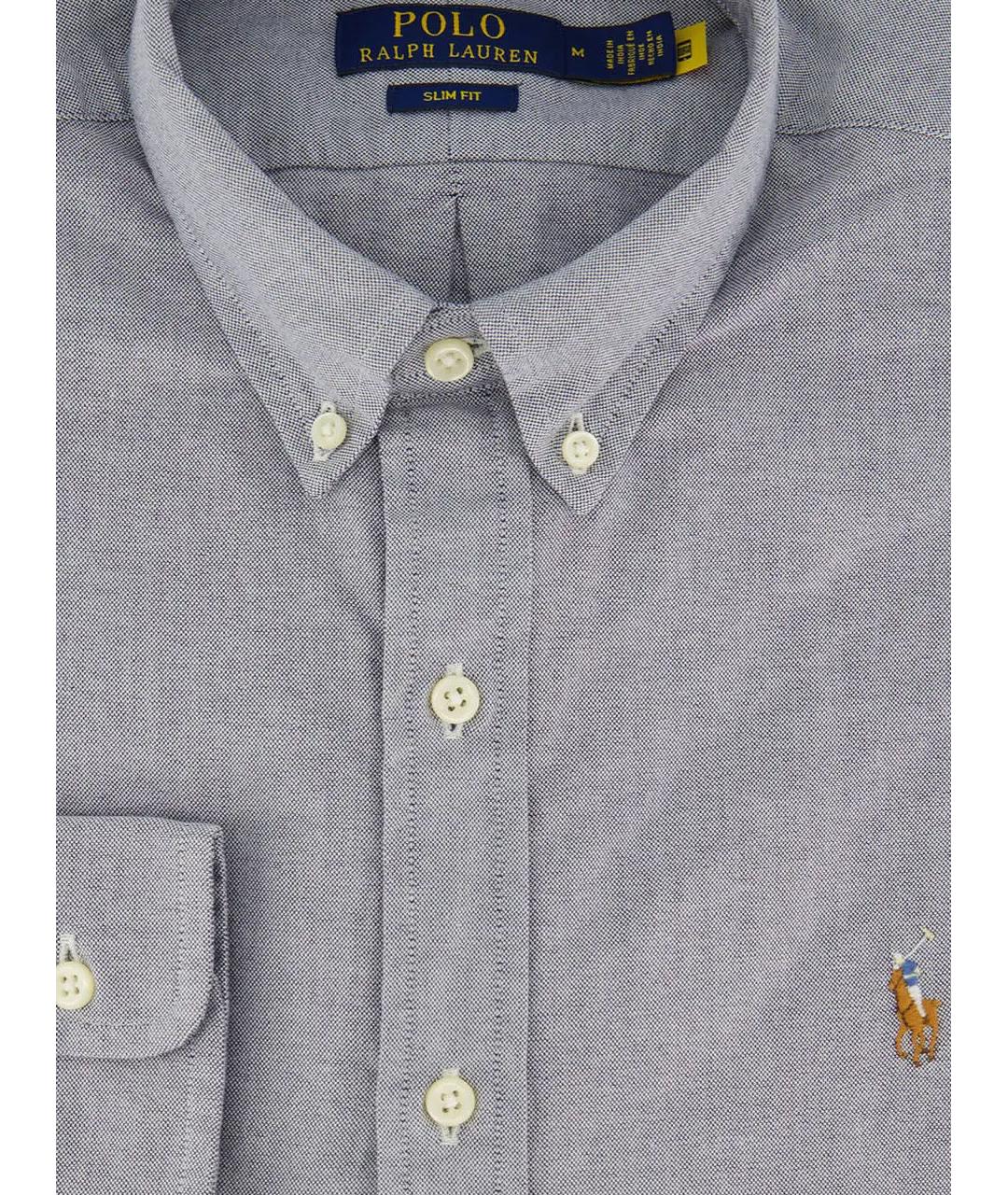 POLO RALPH LAUREN Синяя хлопковая классическая рубашка, фото 3
