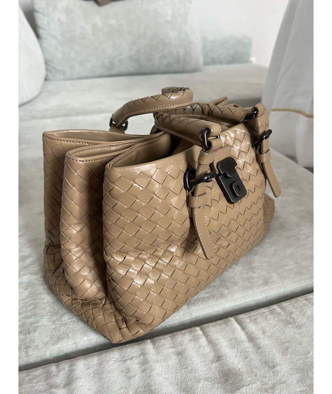 BOTTEGA VENETA Бежевая кожаная сумка тоут, фото 2