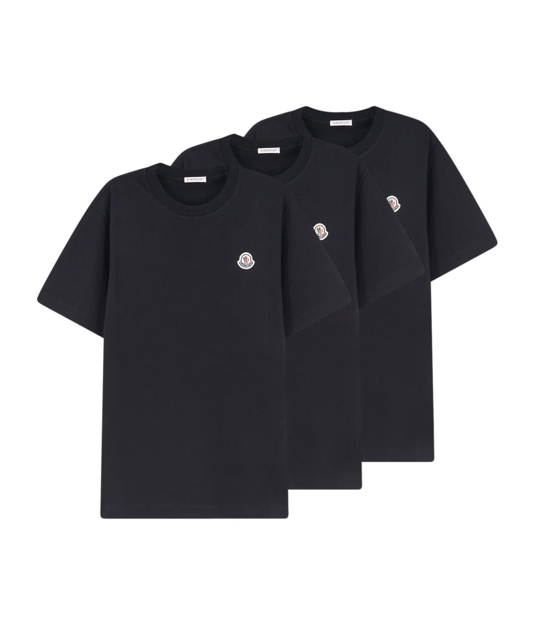 MONCLER Черная хлопковая футболка, фото 1