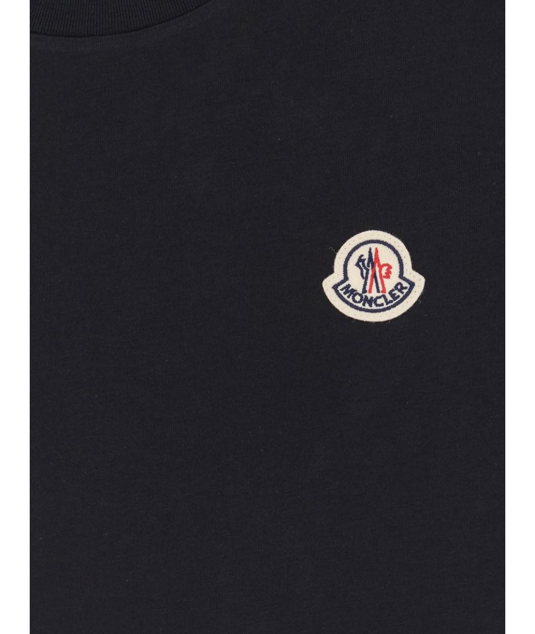 MONCLER Черная хлопковая футболка, фото 3