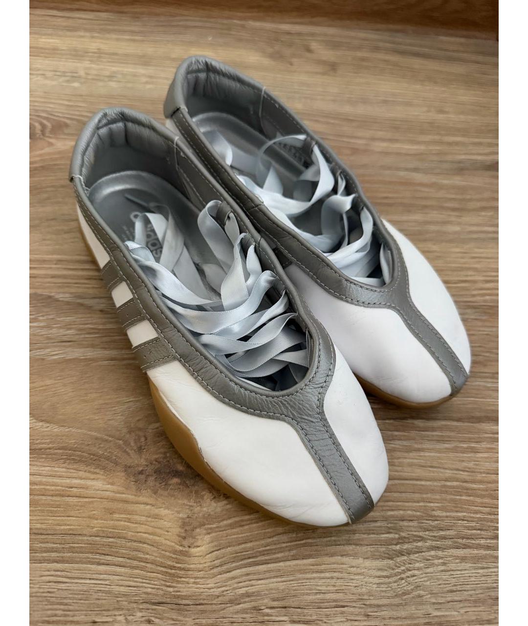 ADIDAS Белые кожаные балетки, фото 2