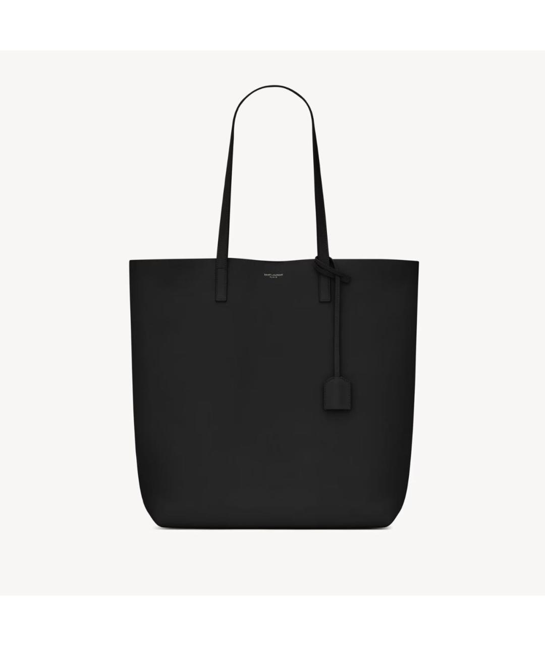 SAINT LAURENT Черная кожаная сумка тоут, фото 3