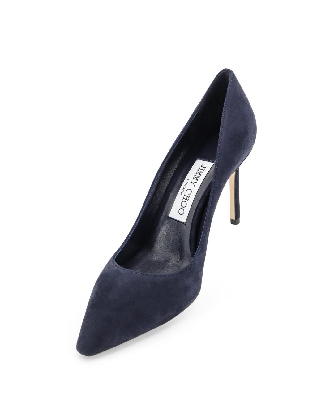 JIMMY CHOO Темно-синие замшевые туфли, фото 4