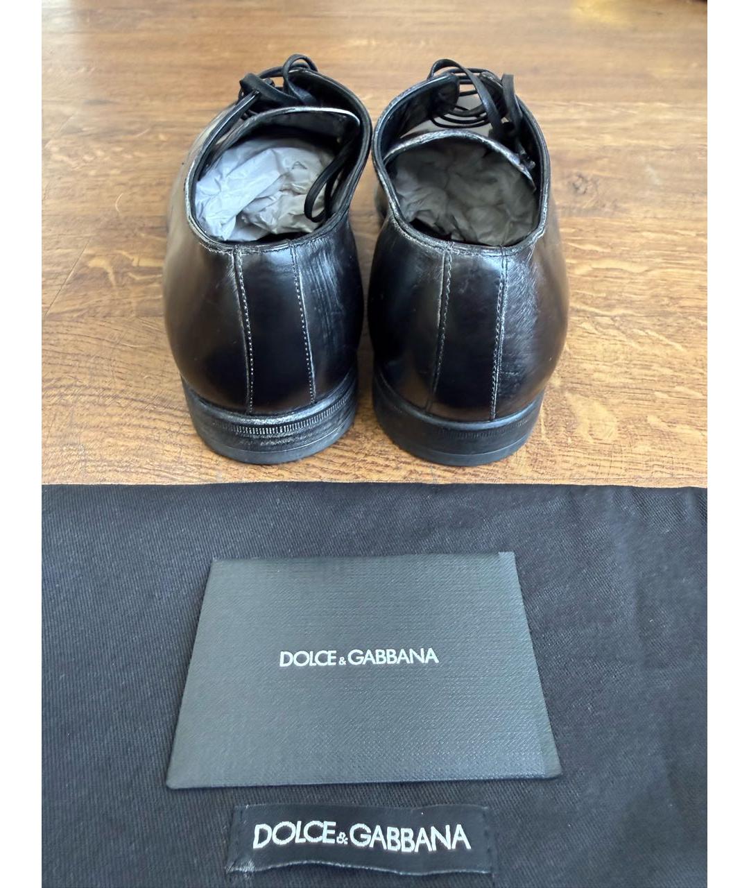 DOLCE&GABBANA Черные кожаные туфли, фото 4