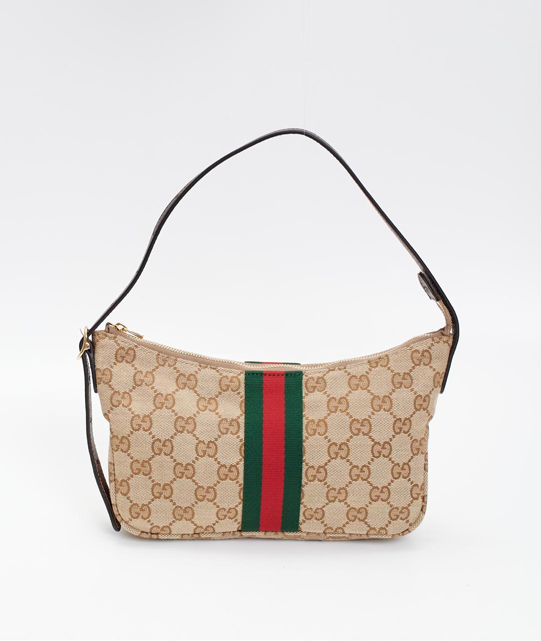 GUCCI Бежевая тканевая сумка через плечо, фото 3