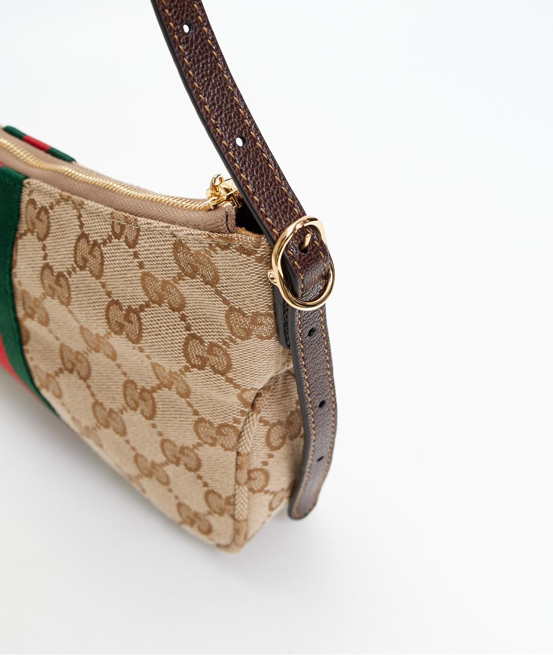 GUCCI Бежевая тканевая сумка через плечо, фото 4