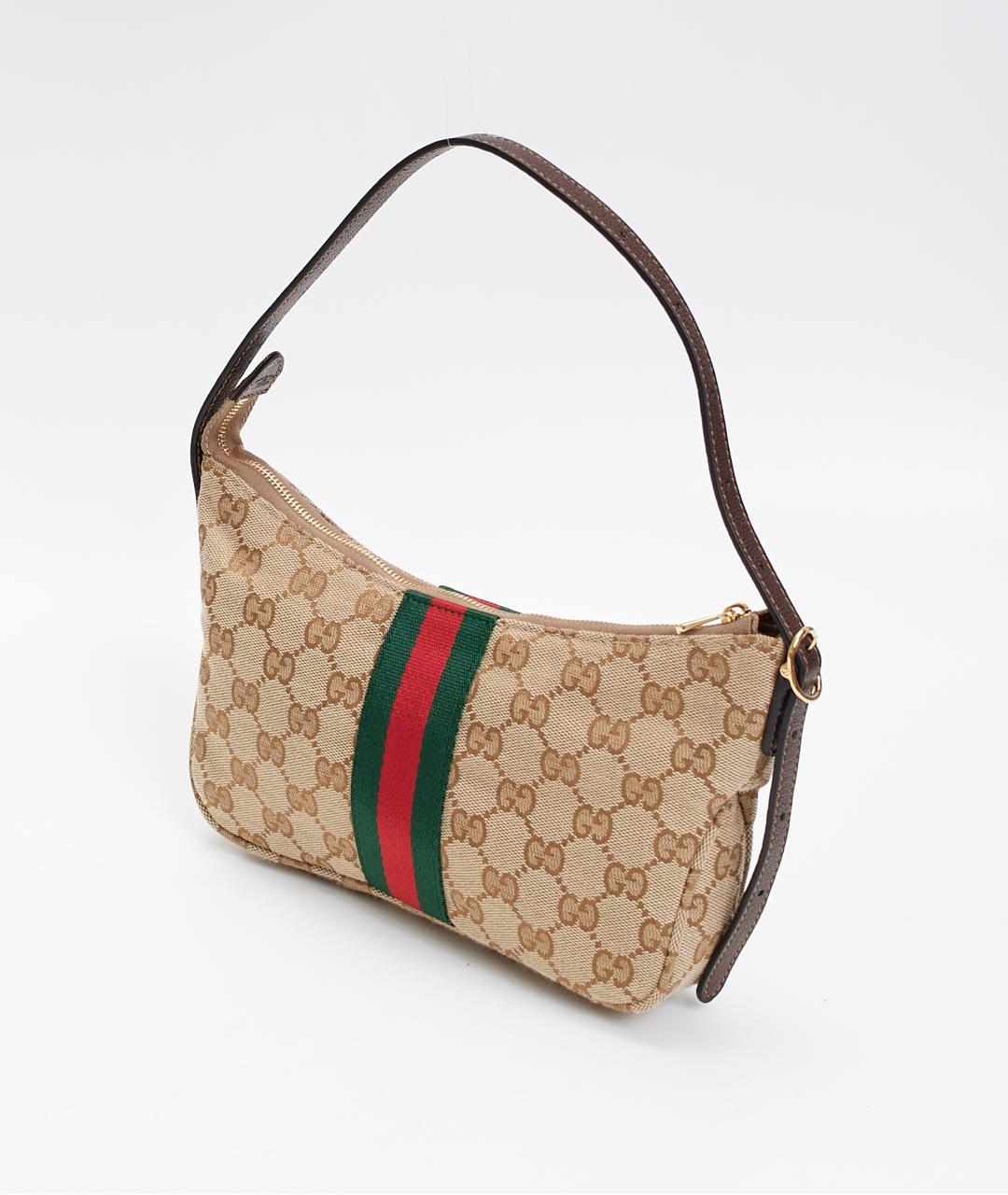 GUCCI Бежевая тканевая сумка через плечо, фото 2