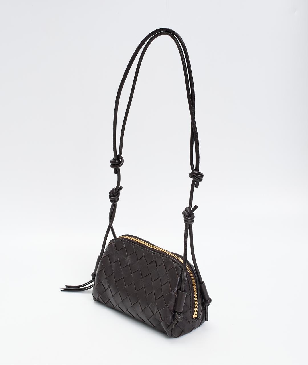 BOTTEGA VENETA Коричневая кожаная сумка через плечо, фото 2