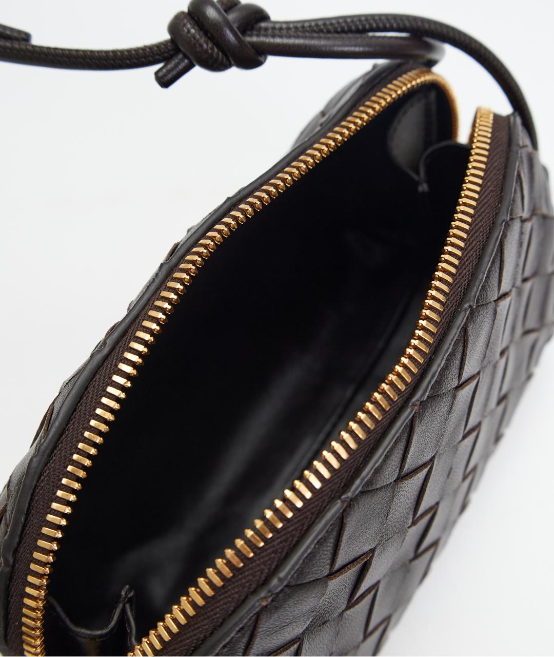 BOTTEGA VENETA Коричневая кожаная сумка через плечо, фото 6