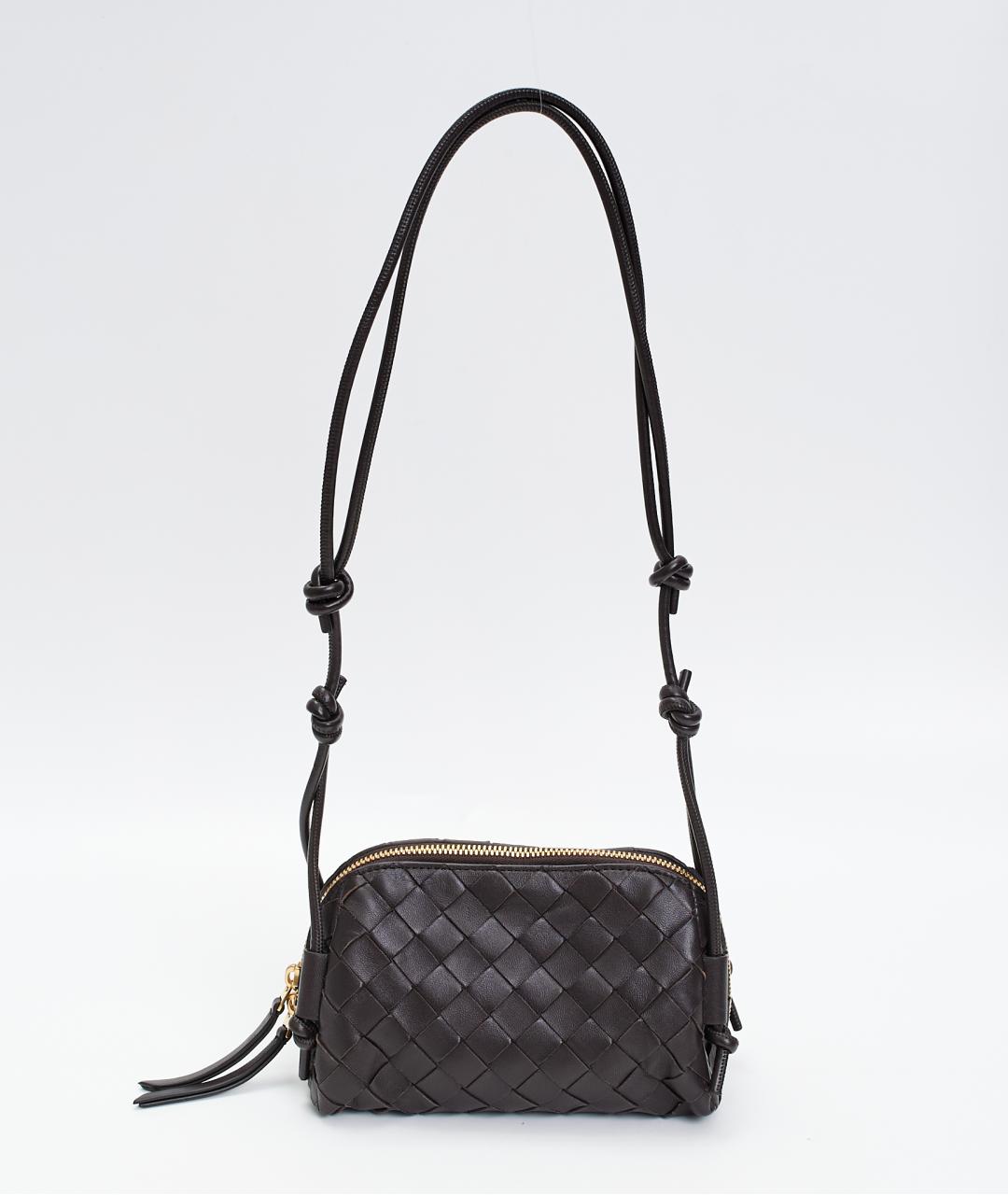 BOTTEGA VENETA Коричневая кожаная сумка через плечо, фото 9