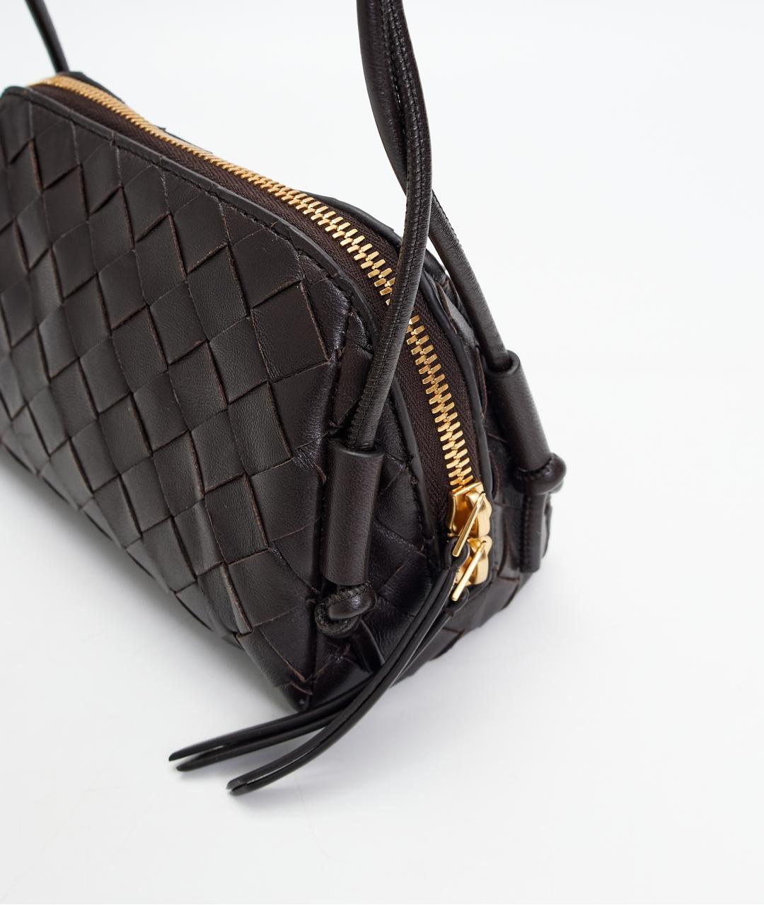 BOTTEGA VENETA Коричневая кожаная сумка через плечо, фото 4