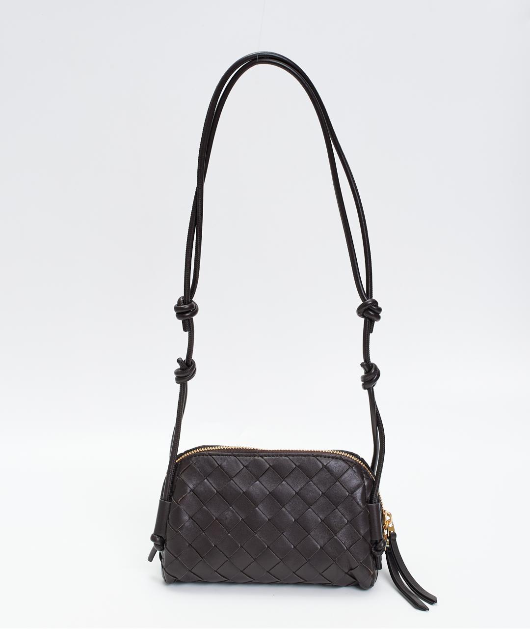 BOTTEGA VENETA Коричневая кожаная сумка через плечо, фото 3