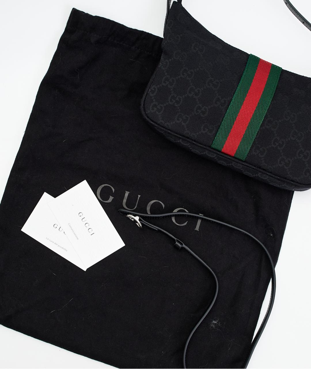 GUCCI Черная тканевая сумка через плечо, фото 4
