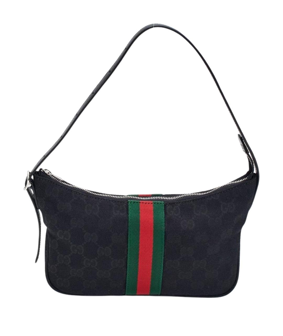 GUCCI Черная тканевая сумка через плечо, фото 1