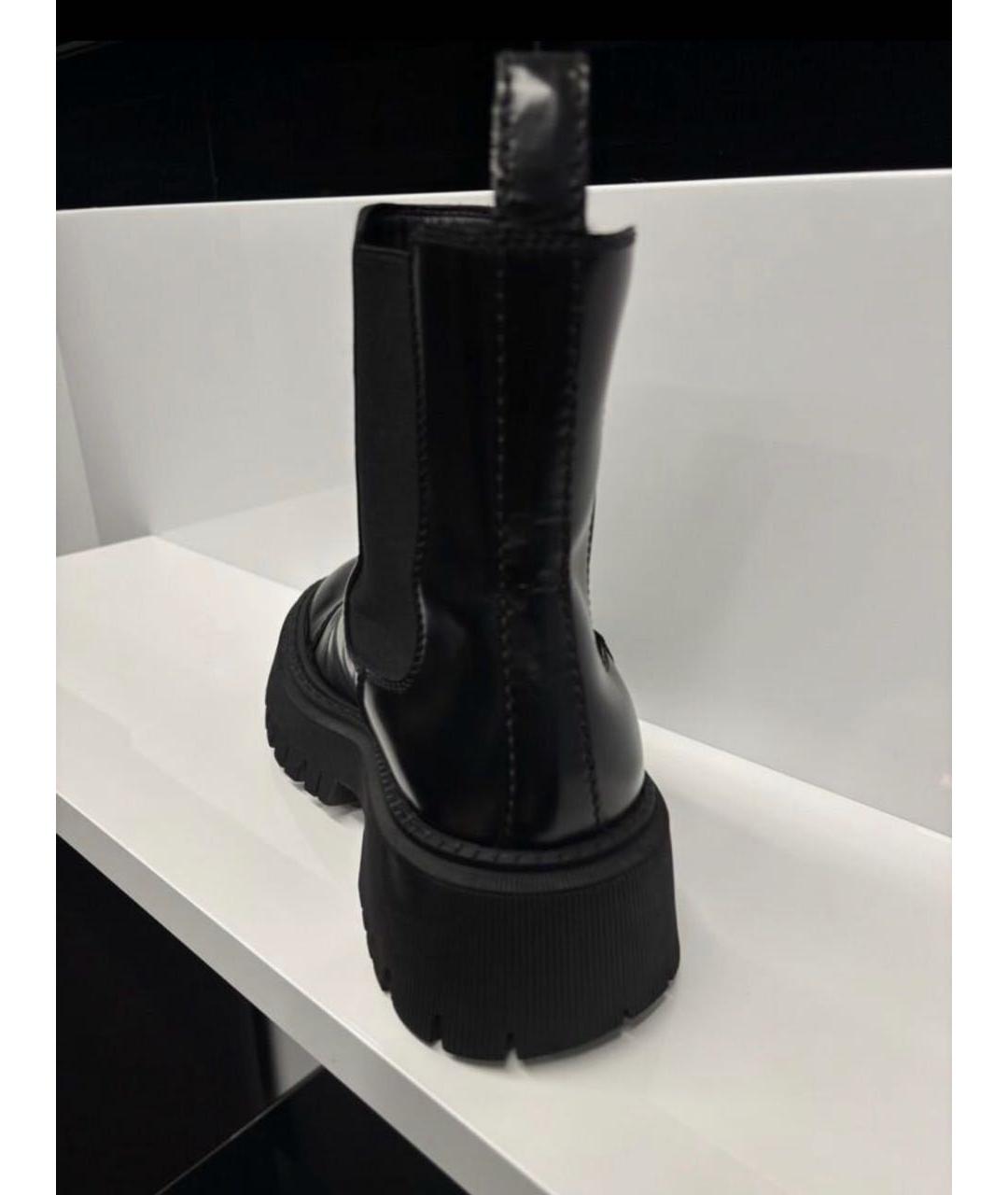 BALENCIAGA Черные кожаные ботинки, фото 3