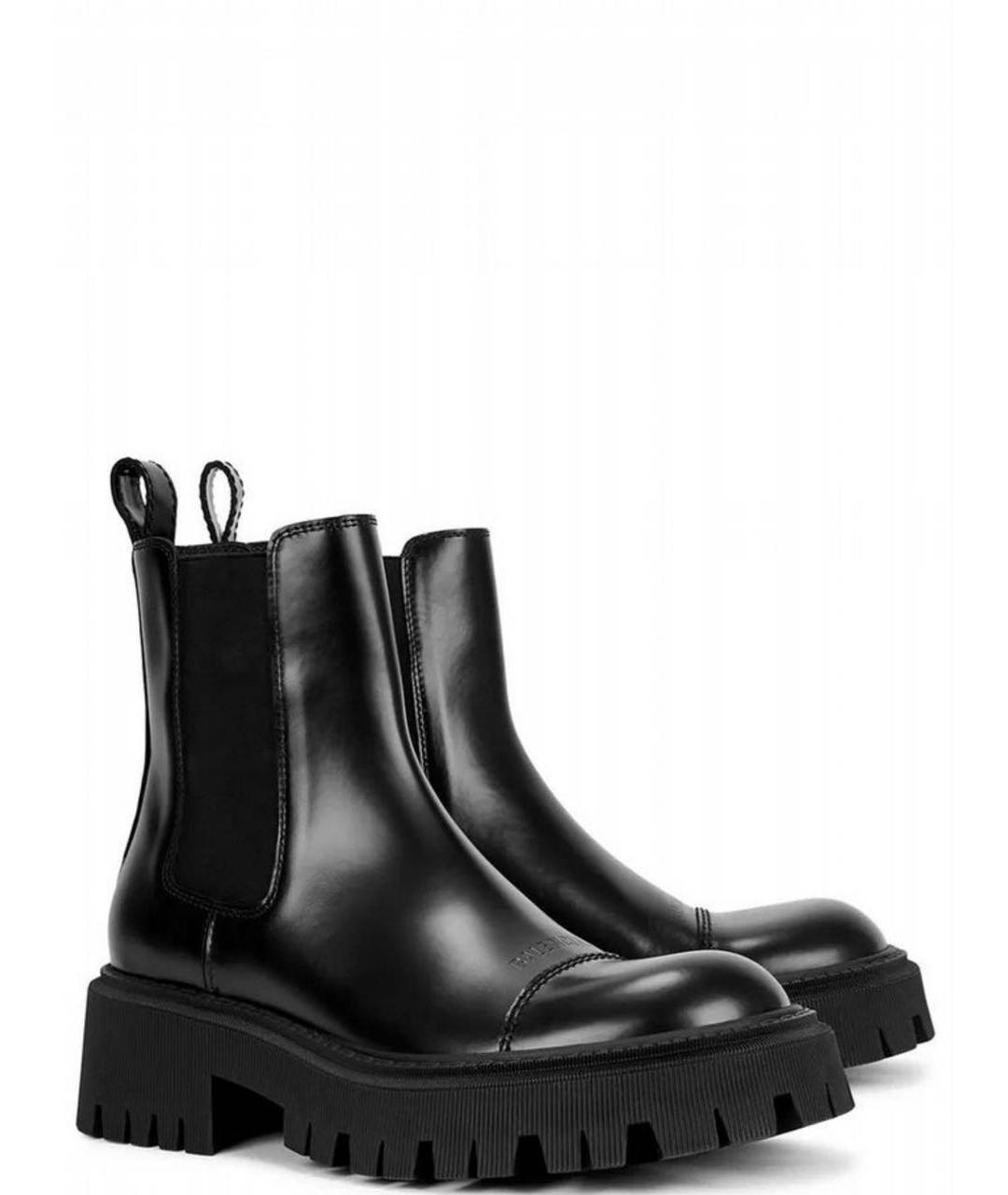 BALENCIAGA Черные кожаные ботинки, фото 6