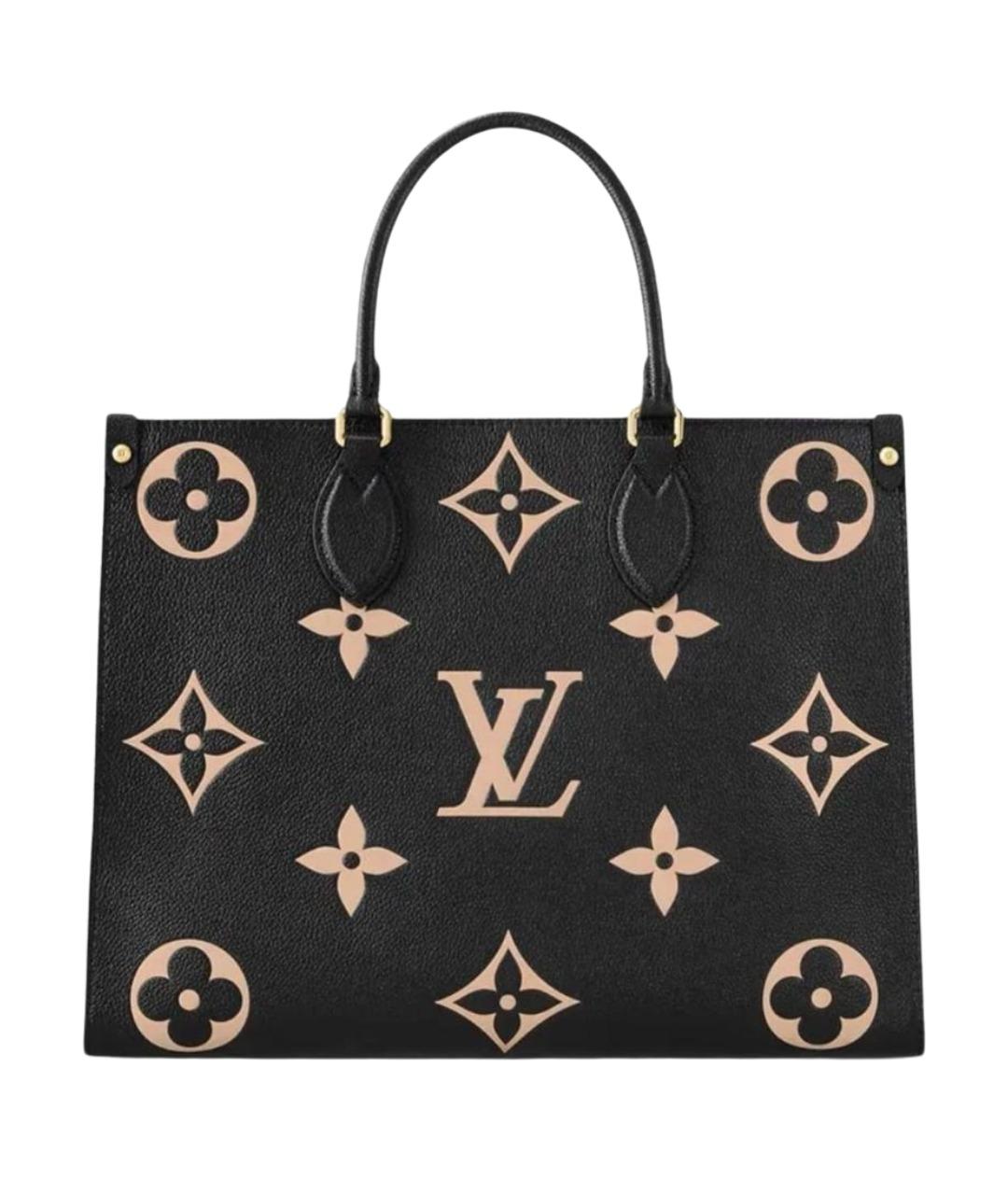 LOUIS VUITTON Черная кожаная сумка тоут, фото 1