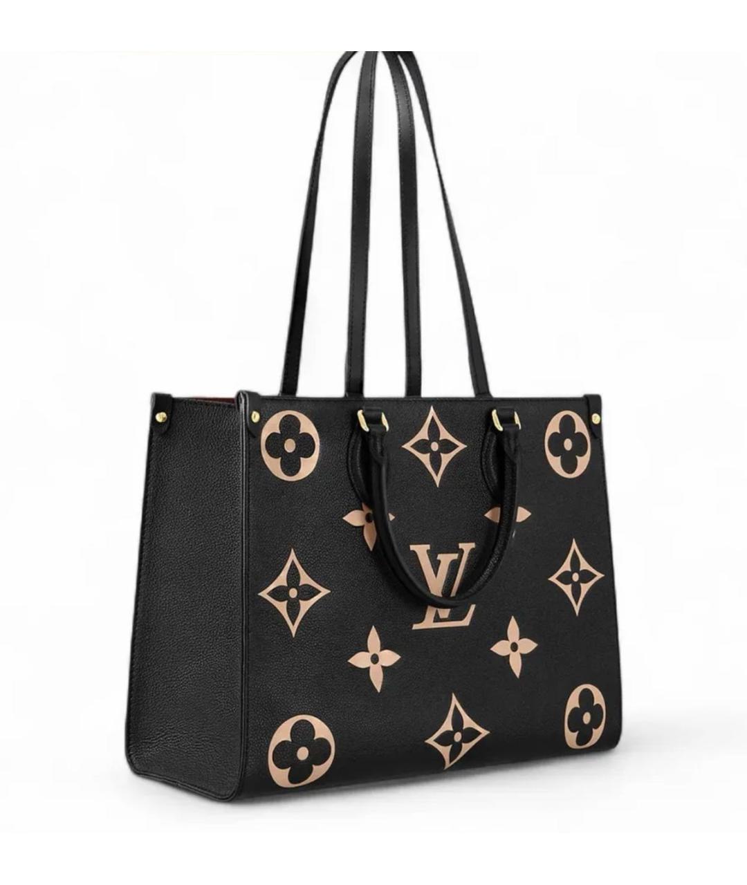 LOUIS VUITTON Черная кожаная сумка тоут, фото 2