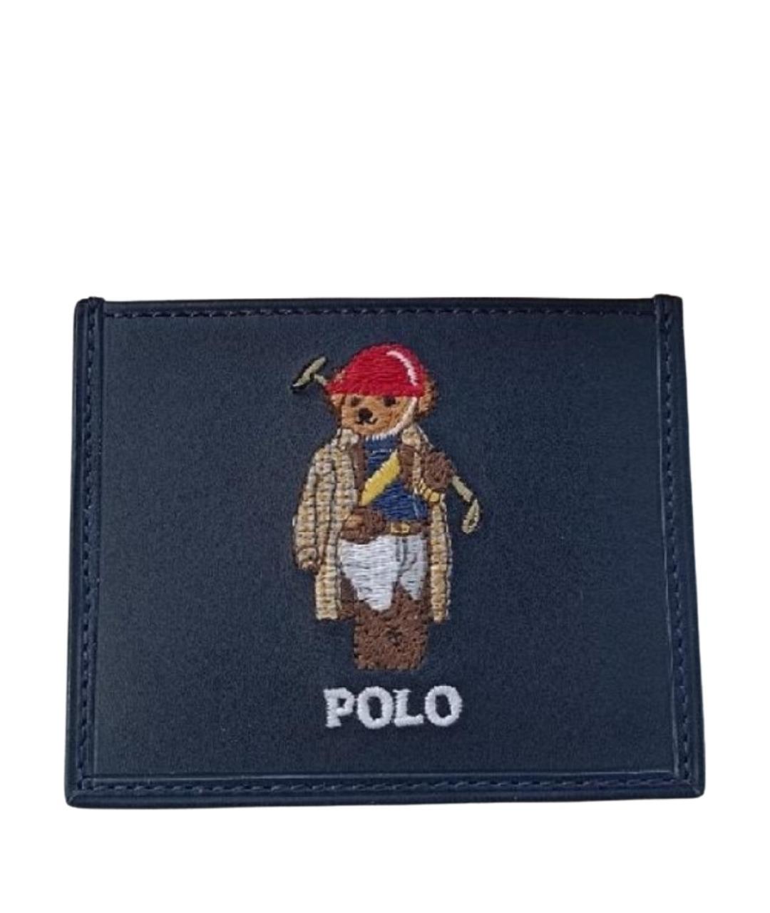 POLO RALPH LAUREN Темно-синий кожаный кардхолдер, фото 1