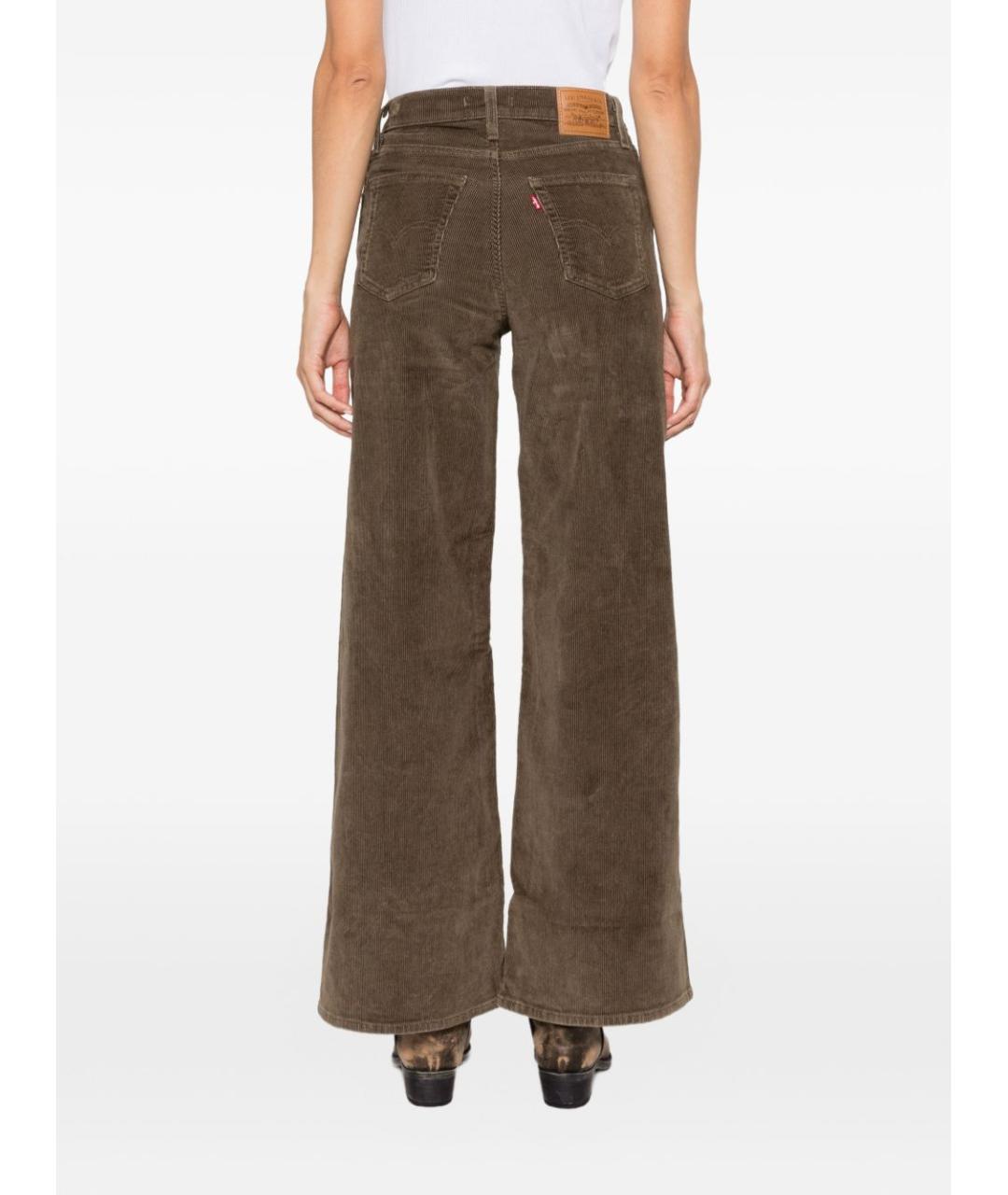 LEVI'S Коричневые хлопковые прямые брюки, фото 4