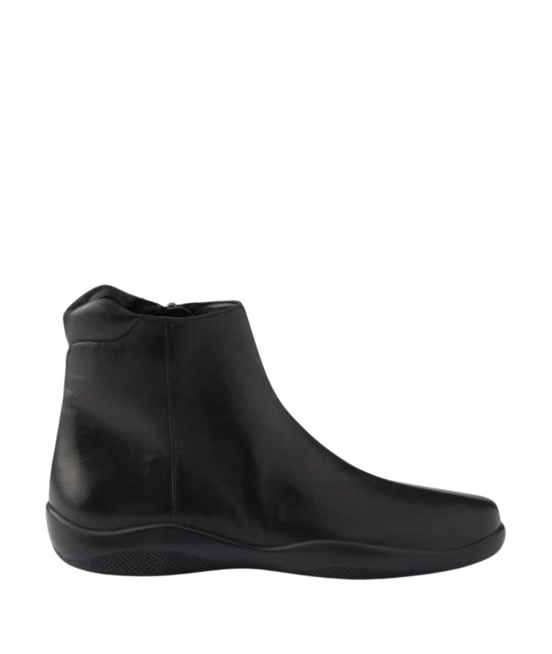 PRADA Черные кожаные полусапоги, фото 1