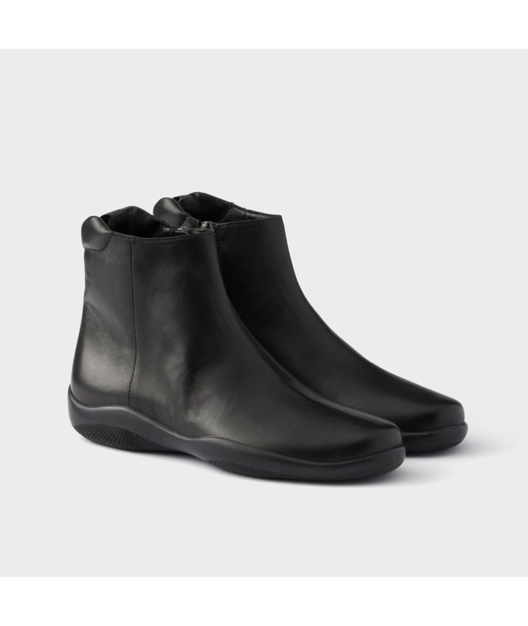 PRADA Черные кожаные полусапоги, фото 2