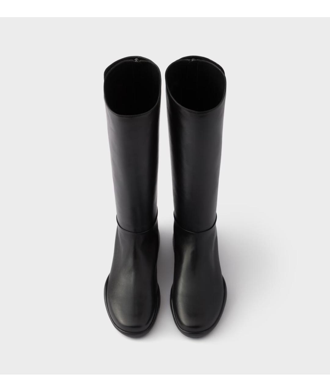 PRADA Черные кожаные сапоги, фото 2