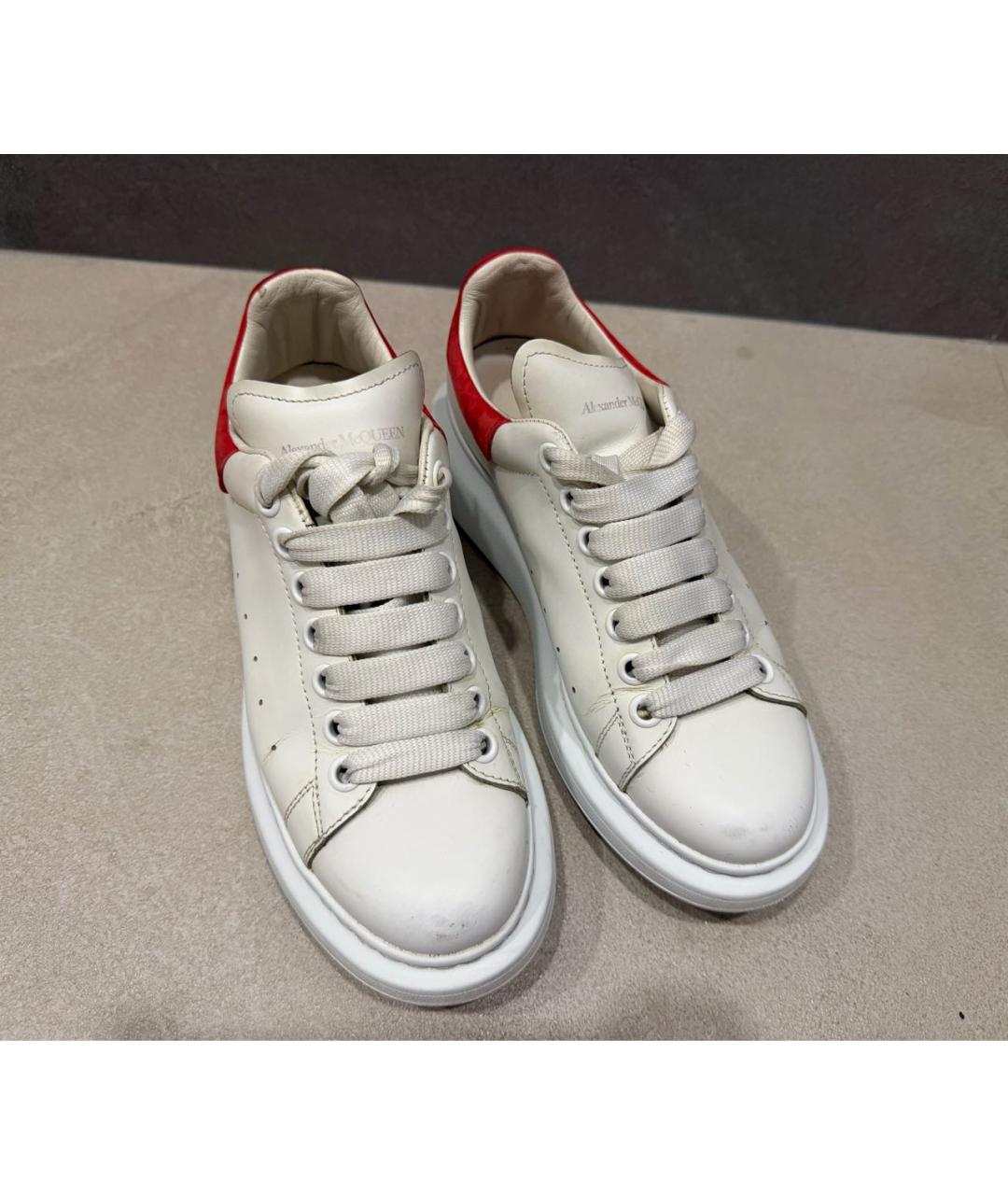 ALEXANDER MCQUEEN Белые кожаные кеды, фото 4