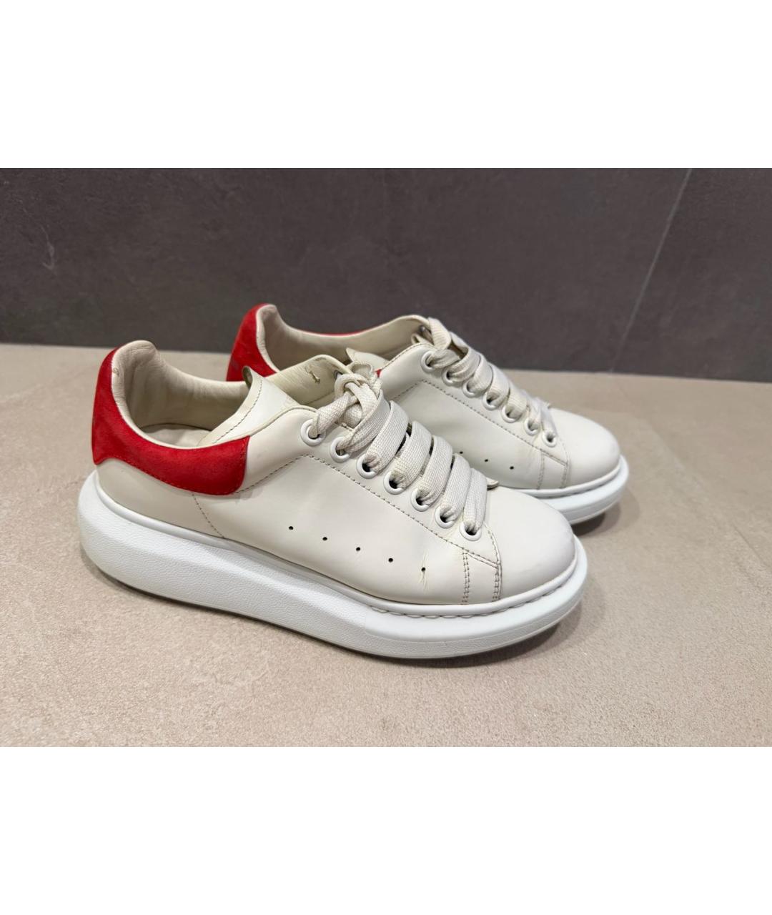 ALEXANDER MCQUEEN Белые кожаные кеды, фото 5
