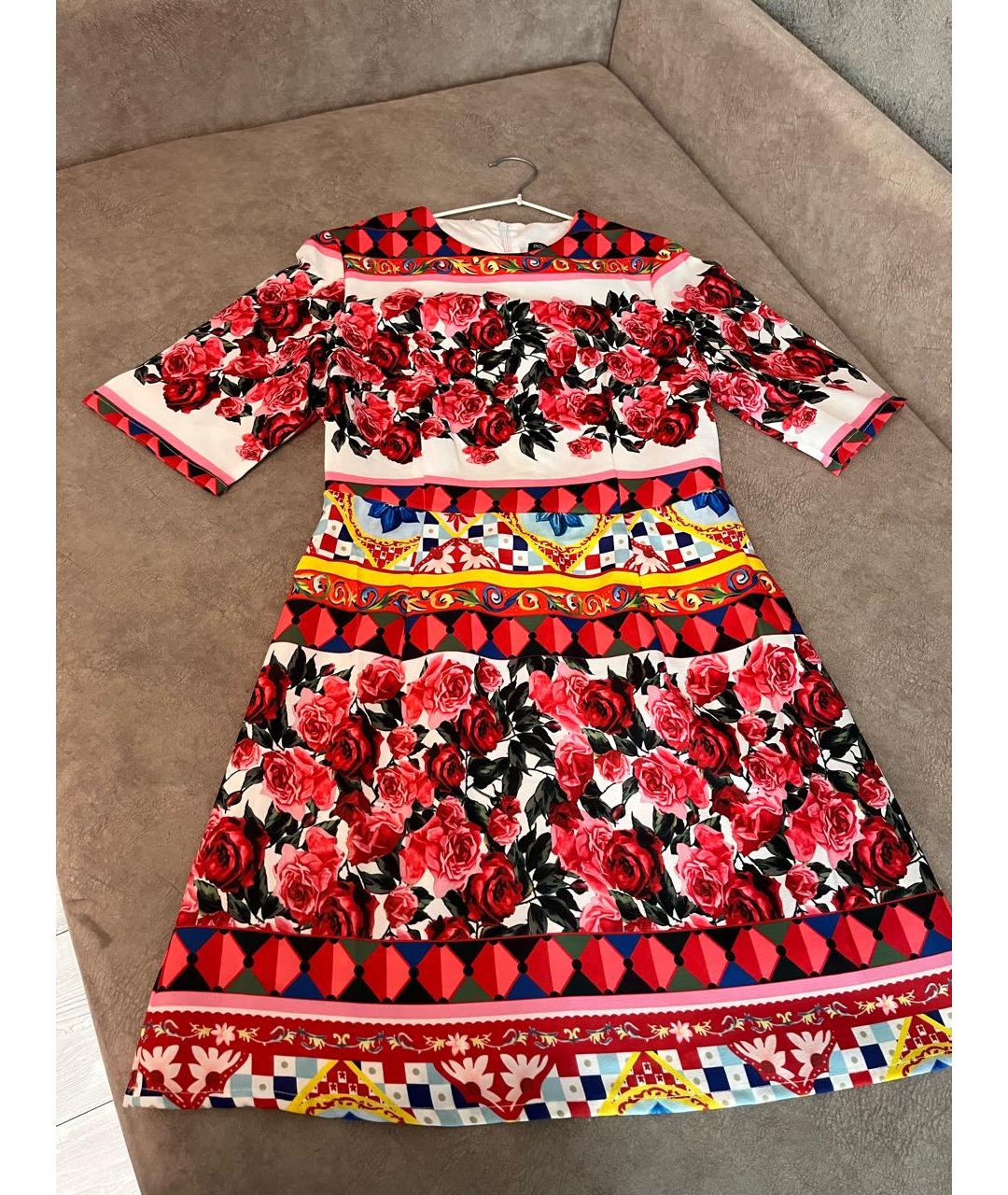 DOLCE&GABBANA Мульти хлопковое повседневное платье, фото 3