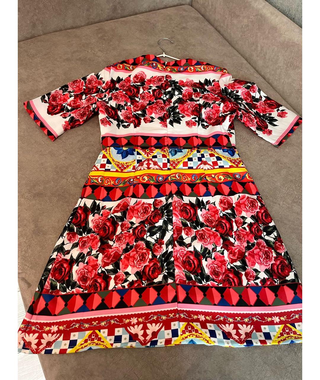 DOLCE&GABBANA Мульти хлопковое повседневное платье, фото 2