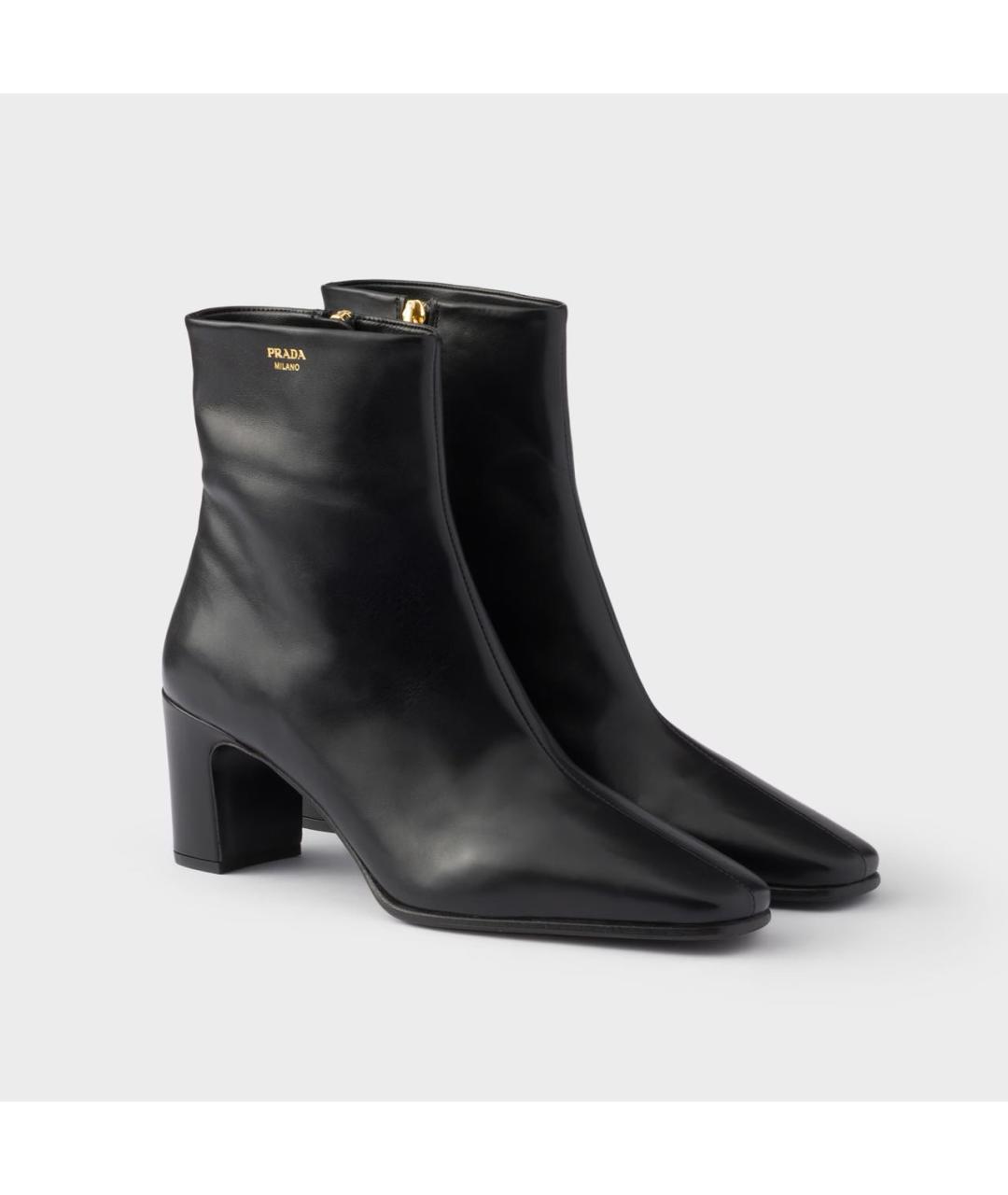 PRADA Черные кожаные ботильоны, фото 2