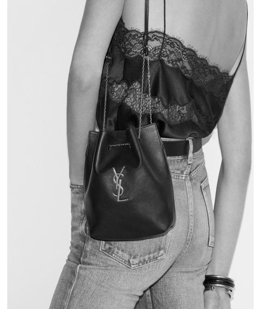 SAINT LAURENT Бежевая замшевая сумка через плечо, фото 3