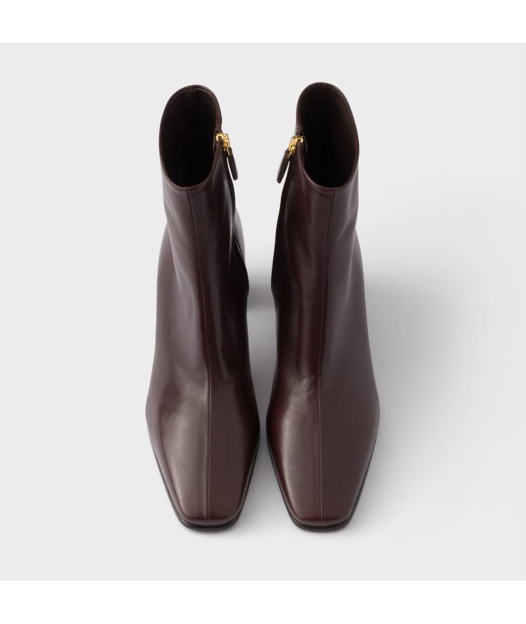 PRADA Коричневые кожаные ботильоны, фото 3