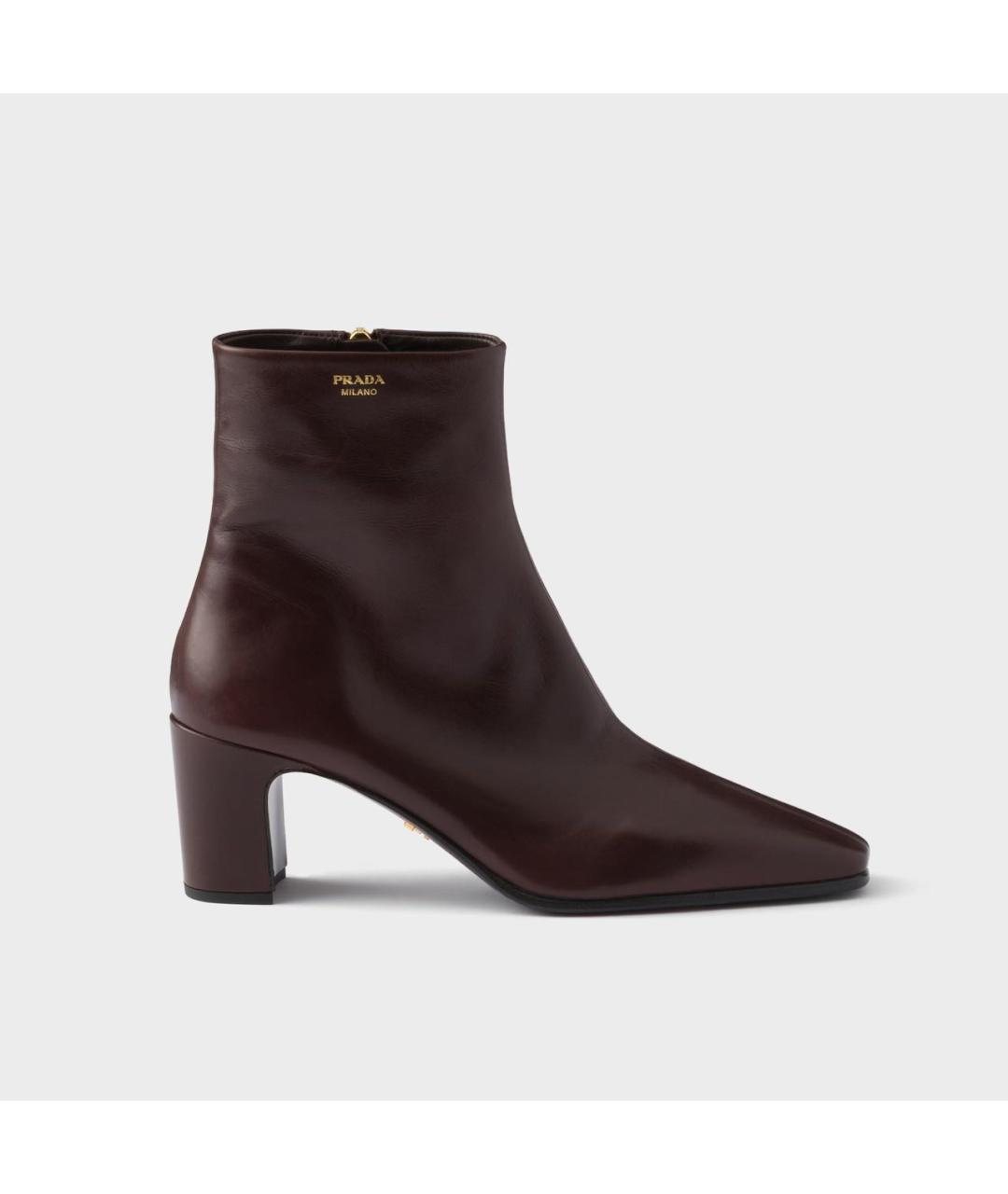 PRADA Коричневые кожаные ботильоны, фото 6