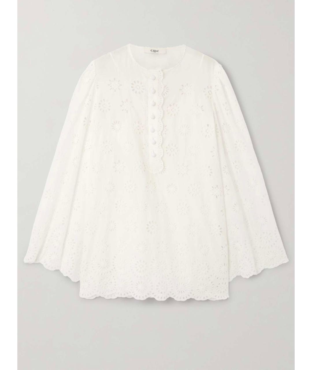 CHLOE Белое хлопковое повседневное платье, фото 10