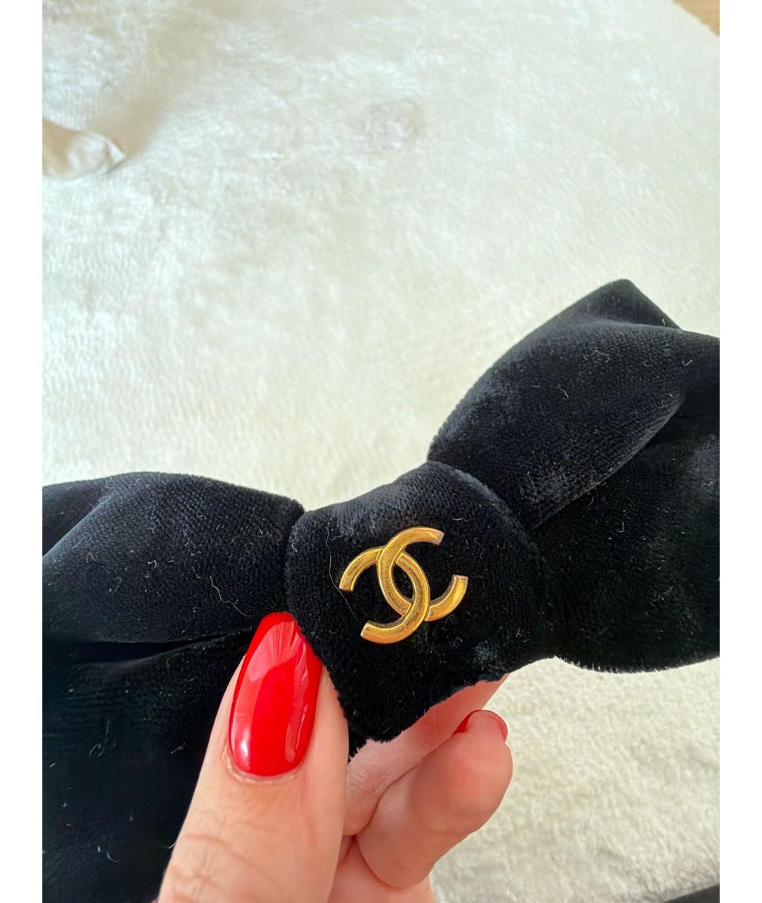 CHANEL Черная заколка, фото 4