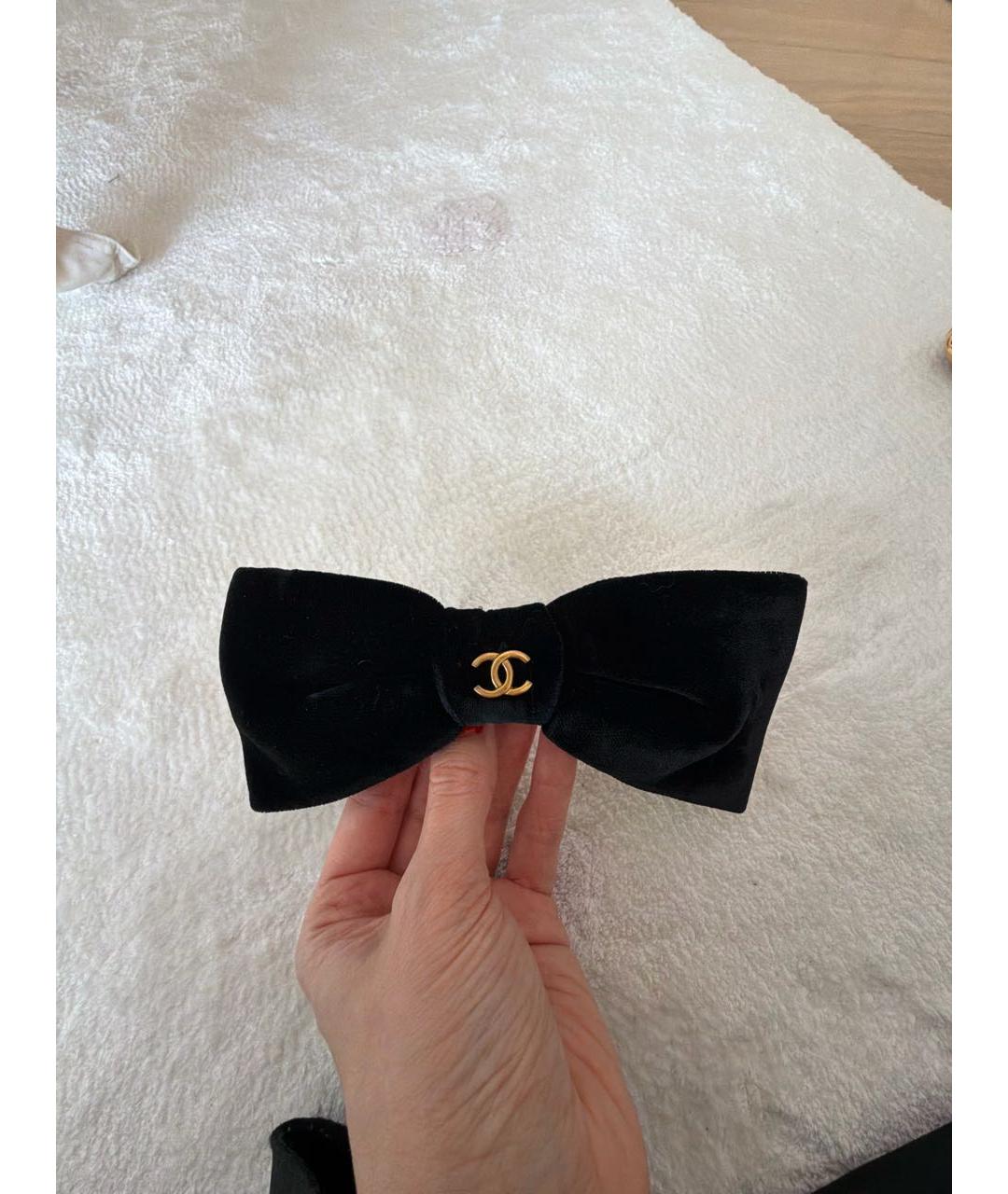 CHANEL Черная заколка, фото 5