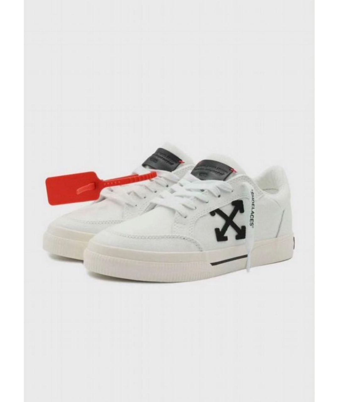 OFF-WHITE Белые текстильные кеды, фото 2