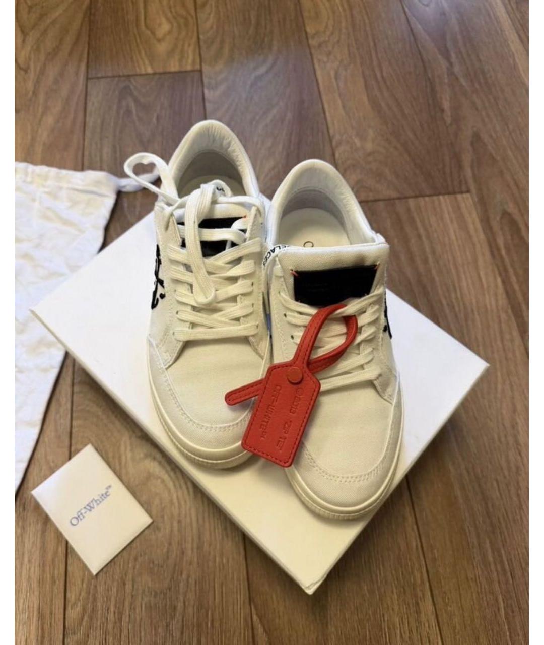 OFF-WHITE Белые текстильные кеды, фото 4