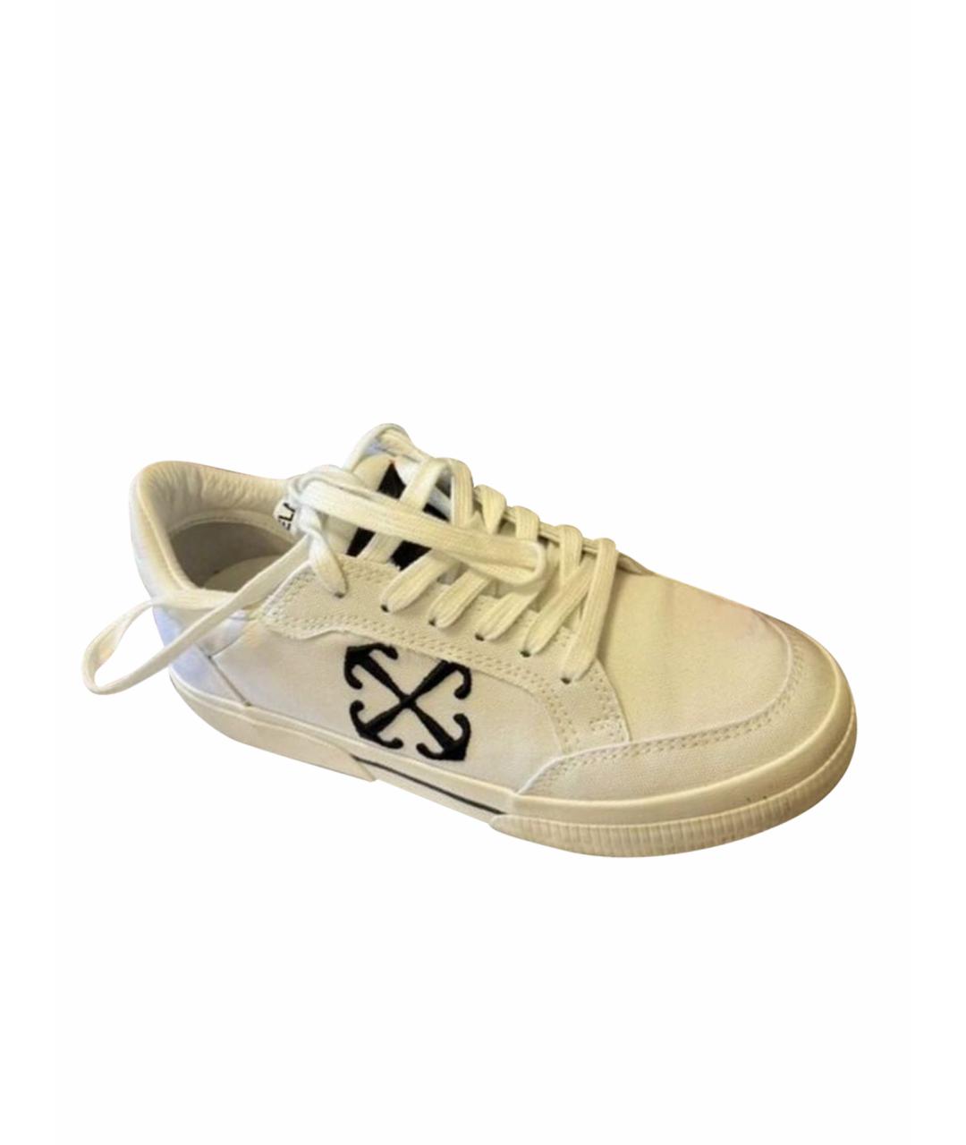 OFF-WHITE Белые текстильные кеды, фото 1