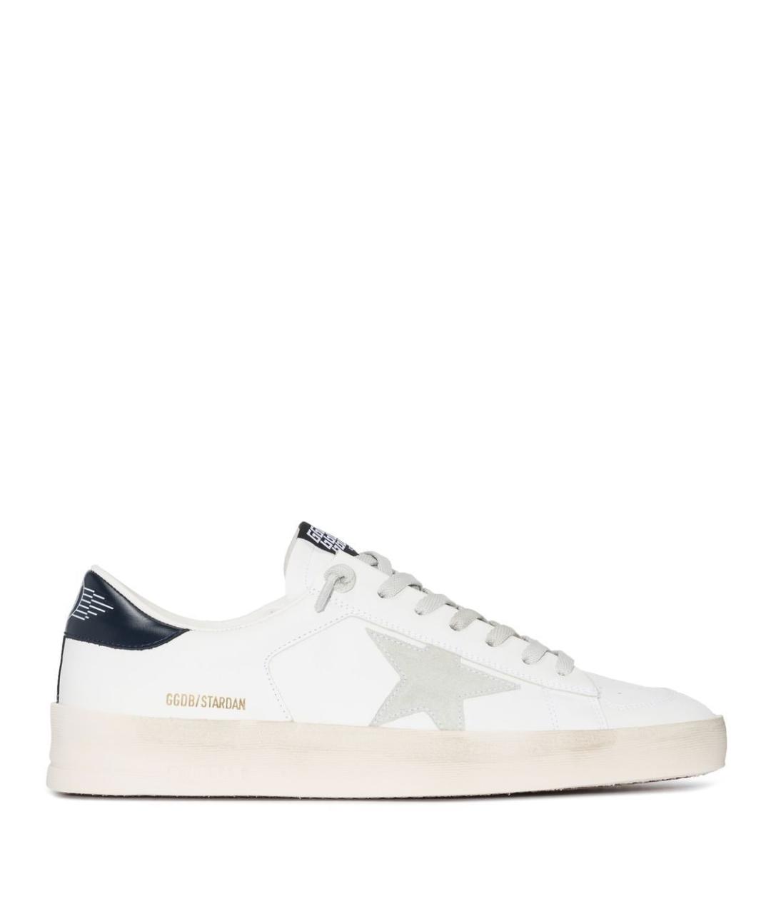 GOLDEN GOOSE Белые кожаные низкие кроссовки / кеды, фото 1