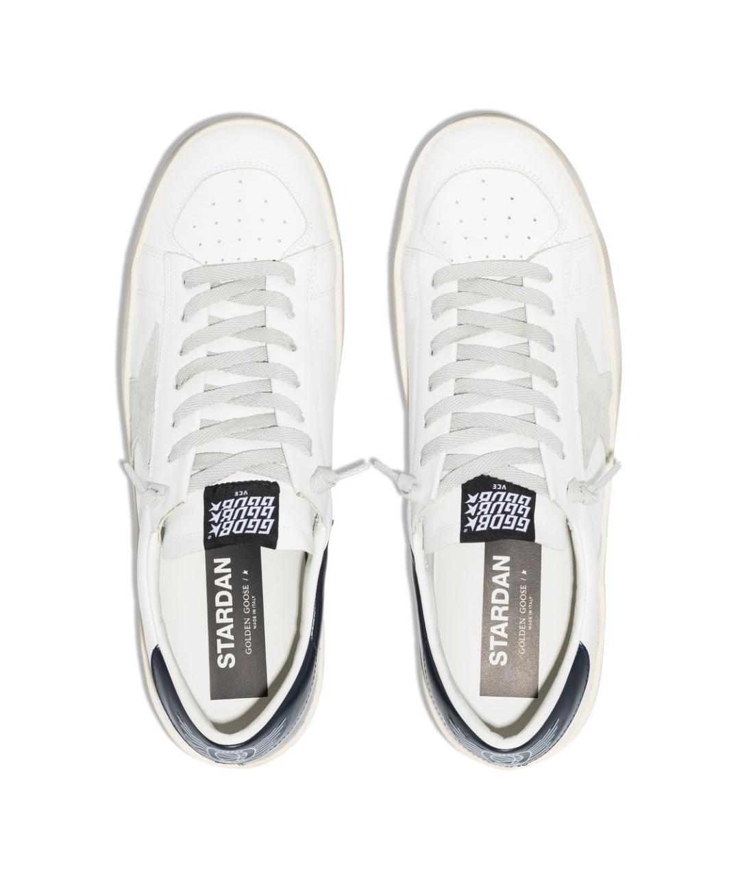 GOLDEN GOOSE Белые кожаные низкие кроссовки / кеды, фото 4
