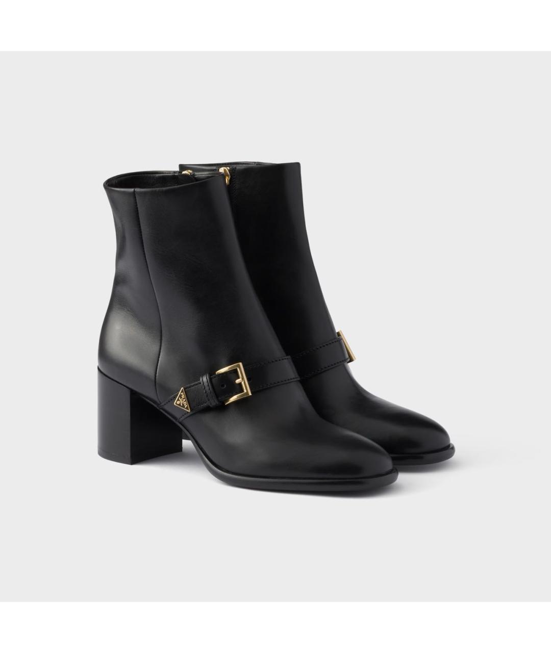 PRADA Черные кожаные полусапоги, фото 2