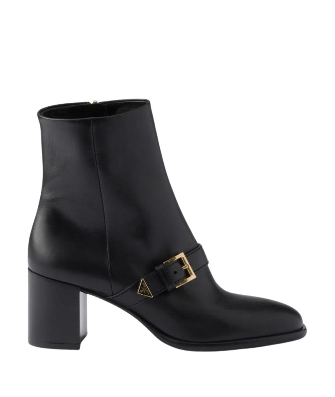 PRADA Черные кожаные полусапоги, фото 1