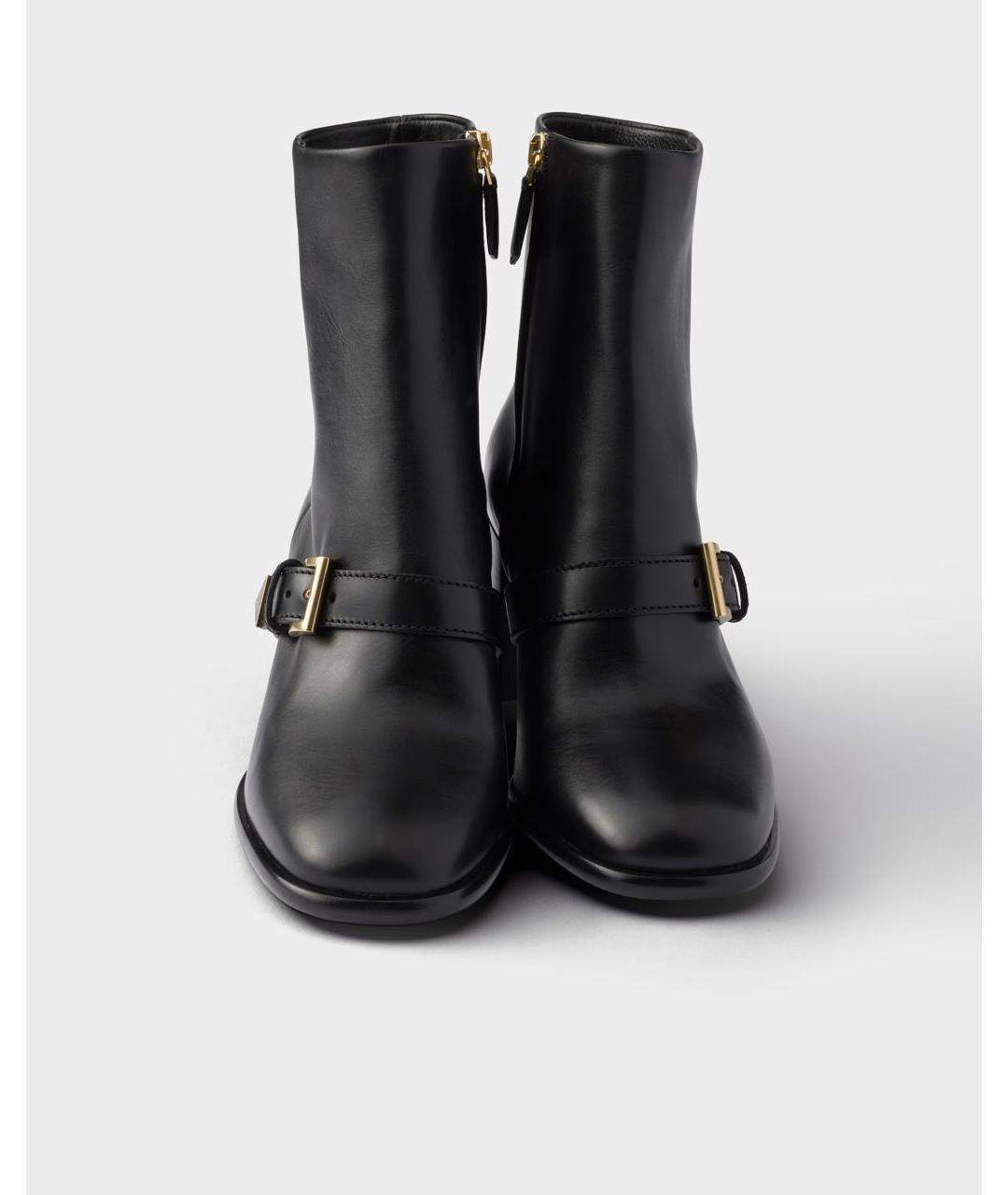 PRADA Черные кожаные полусапоги, фото 5