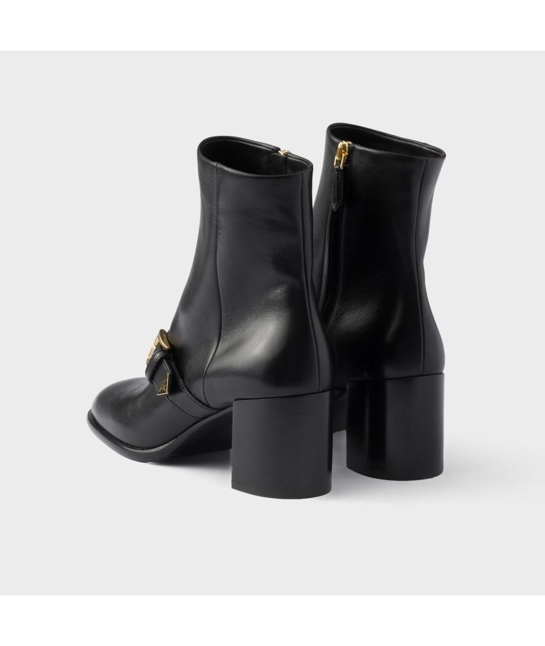 PRADA Черные кожаные полусапоги, фото 4