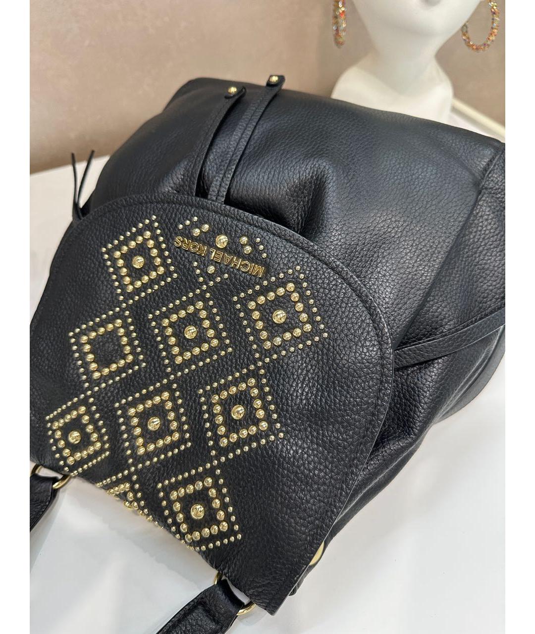 MICHAEL KORS Черный кожаный рюкзак, фото 4